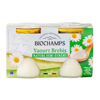 Biochamps Yaourt bio au lait de brebis nature, 2x125g