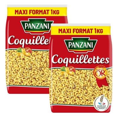 Panzani Pâtes Coquillettes, Lot de 2x1kg