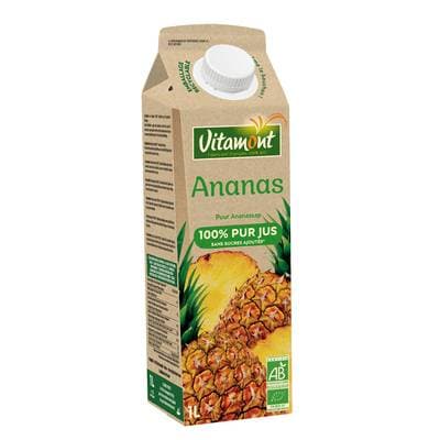 Vitamont Pur jus d'ananas bio, 1L