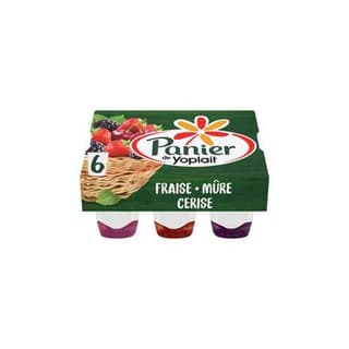 Panier de Yoplait Yaourt Nature sur Lit de Fruits Rouges, 6x140g