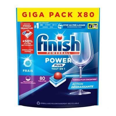 Finish Tablette lave vaisselle power +, 80 tablettes