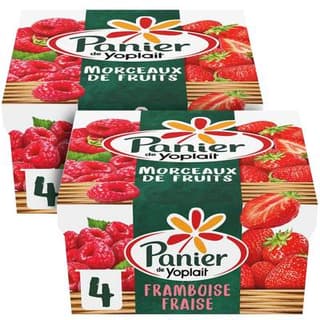 Panier de Yoplait Yaourts Fraise Framboise, Lot de 2 - 4x125g
