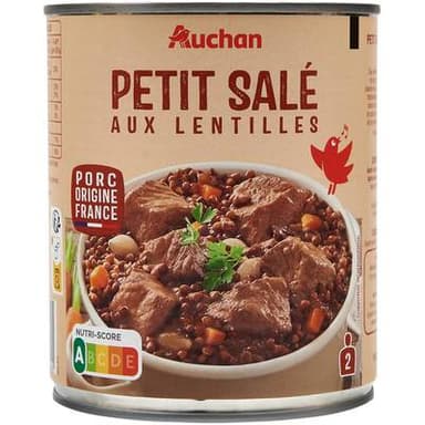 Auchan Petit salé aux lentilles, 840g