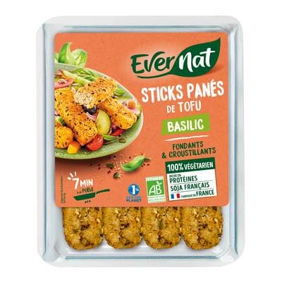Evernat Stick pané au tofu basilic bio, 200g