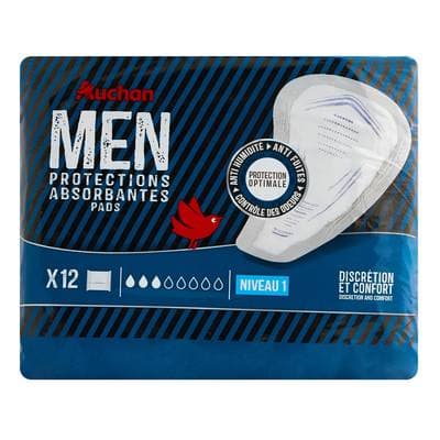 Auchan Men protections absorbantes niveau 1, 12 serviettes