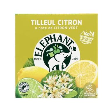 Elephant Infusion tilleul citron, 20 sachets