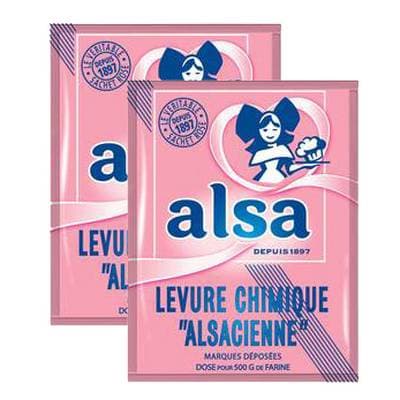 Alsa Levure chimique Alsacienne, Lot de 2x88g