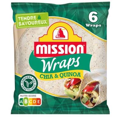 Mission 6 Galettes Wraps Quinoa Chia, 370g