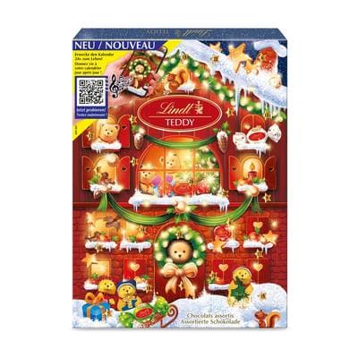 Lindt Calendrier de l'Avent Ours chocolat au lait, 170g