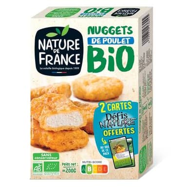 Nature De France Nuggets de Poulet Bio, 200g