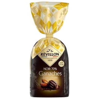 Révillon Papillotes Chocolat Ganache Noir 70%, 340g