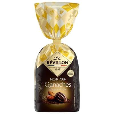 Révillon Papillotes Chocolat Ganache Noir 70%, 340g