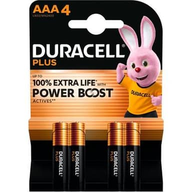 Duracell 4 Piles LR03 / AAA Alcaline Plus, 4  piles