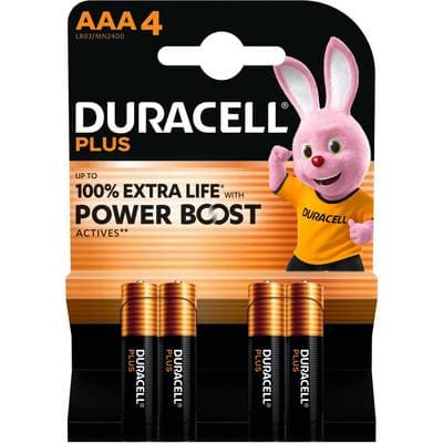Duracell 4 Piles LR03 / AAA Alcaline Plus, 4  piles