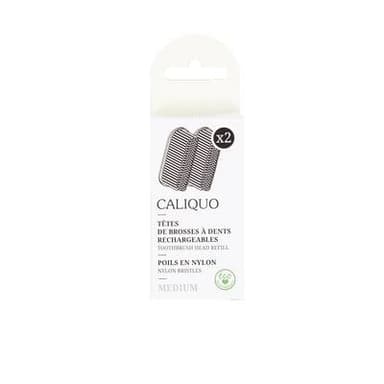 Caliquo Têtes de brosses à dents rechargeables, médium, 2 pièces