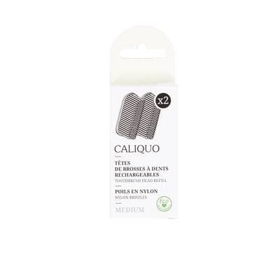 Caliquo Têtes de brosses à dents rechargeables, médium, 2 pièces