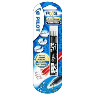 Pilot 3 Recharges Frixion Ball d'encre noire effaçable pointe moyenne, 3  recharges