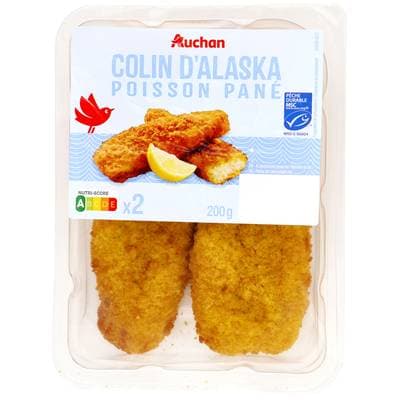 Auchan Colin d'Alaska Pané MSC, 2 pièces - 200g