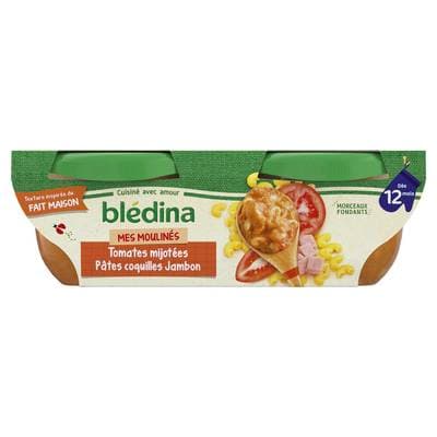 Blédina - Idées de maman Tomates Pâtes coquilles Jambon Bol Bébé Dès 12 mois, 2x200g