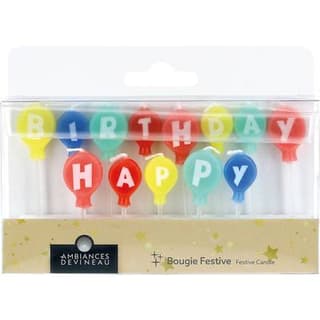 Ambiances Devineau Bougies ballons Happy Birthday