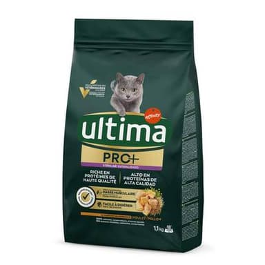 Affinity - Ultima Pro Plus Croquettes Poulet Riche en Protéine Haute qualité pour Chat Adulte Stérilisé, 1,1kg
