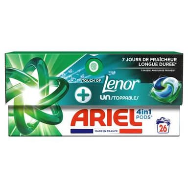 Ariel Lessive capsules 4en1 Touch Of Lenor Unstoppables, 26 capsules