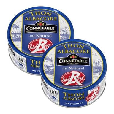 Connetable Thon au Naturel Albacore Label Rouge, Lot de 2x112g