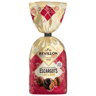Révillon Escargot au chocolat noir et lait assortiment, 370g