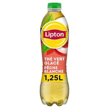 Lipton Thé vert glacé saveur pêche blanche, 1,25L