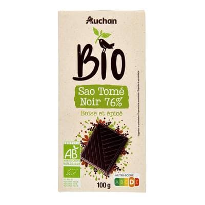 Auchan BIO Chocolat noir 76% Sao Tome Bio, 100g