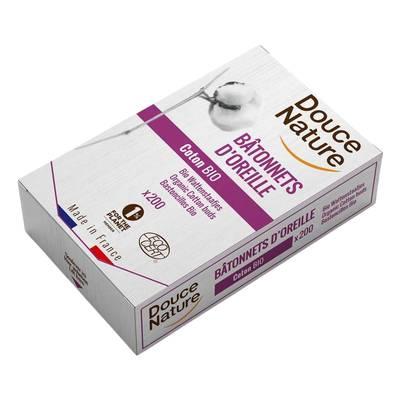 Douce Nature - Cotons-tiges bio Ecocert, bâtonnets en papier