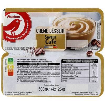 Auchan Crème dessert café, 4x125g