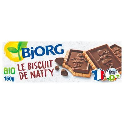 3229820112046 - Bjorg - 12 Biscuits de Natty Bio Petit beurre nappés au chocolat noir