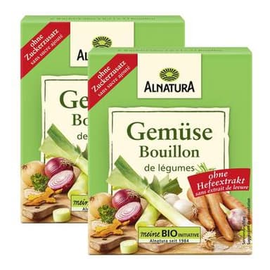 Alnatura Bouillon de légumes bio en cube, Lot de 2x66g