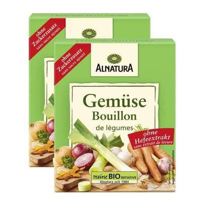 Alnatura Bouillon Cube légumes sans levure bio - 6 cubes, Lot de 2 - 6x11g