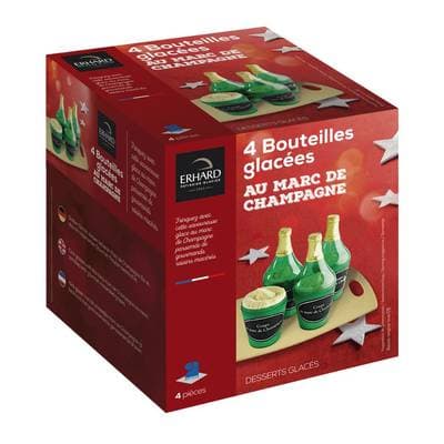 Erhard Mini bouteilles glaçées Marc de Champagne, 4 bouteilles - 220g