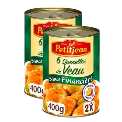 Petitjean 6 Quenelles de Veau Sauce Financière, Lot de 2x400g