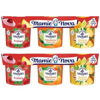 Mamie Nova Gourmand panaché aux fruits, Lot de 2 - 6X150g
