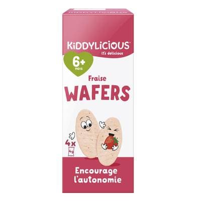Kiddylicious Gaufrettes Fraise pour Bébé dès 6 mois, 48g