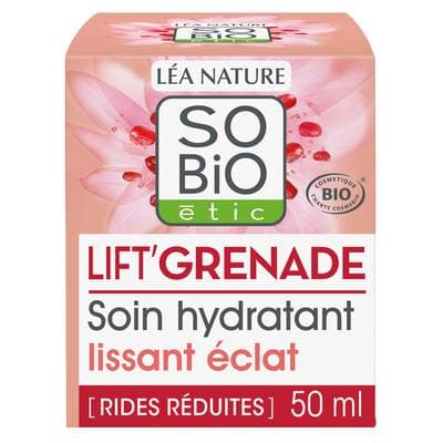 SO'BIO ETIC Soin hydratant lissant éclat, Lift'Grenade, 50ml