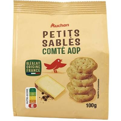 Auchan Petits sablés saveur comté AOP, 100g