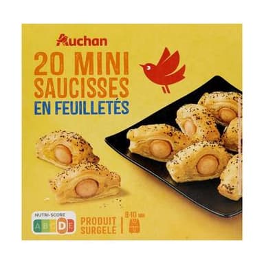 Auchan Mini saucisses en feuilletés au pavot, 350g