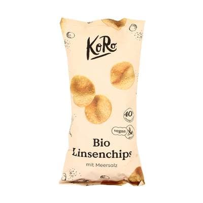 Koro Chips de lentilles au sel marin bio, 100g