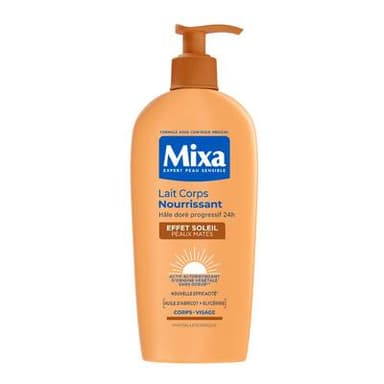 Mixa Lait Corps Nourrssant Effet Soleil Peaux Mates pour Corps et Visage, 250ml