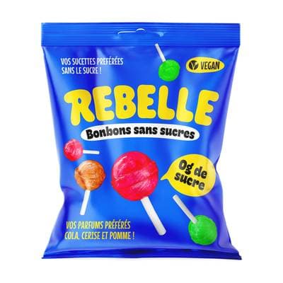 Rebelle Sucettes sans sucre, 50g