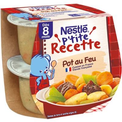 Nestlé - P'tite Recette Pot au Feu Bol Bébé Dès 8 mois, 2x200g