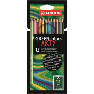 Stabilo 12 crayons de coloriage FSC greencolor Arty, 12  caryons