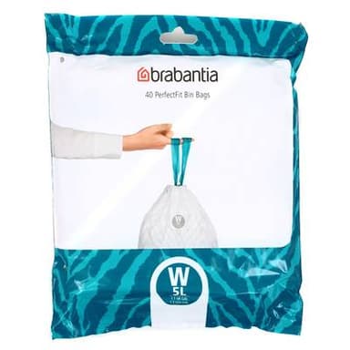 Brabantia Sacs poubelle PerfectFit 5L, 40 sacs de 5L Code W