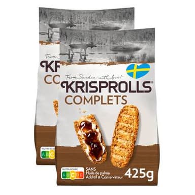 Krisprolls Petits pains suédois complets, Lot de 2x425g