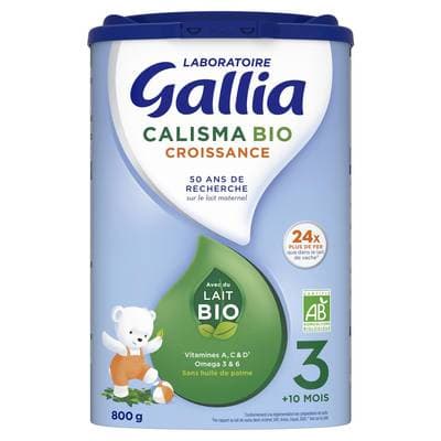 Laboratoire Gallia Lait de Croissance Calisma Bio 3ème âge en Poudre Bébé Dès 10 Mois, 800g